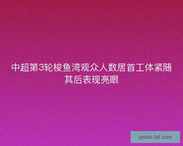 中超第3轮梭鱼湾观众人数居首工体紧随其后表现亮眼