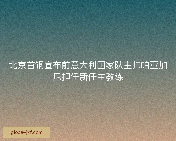 北京首钢宣布前意大利国家队主帅帕亚加尼担任新任主教练 北京首钢宣布前意大利国家队主帅帕亚加尼担任新任主教练